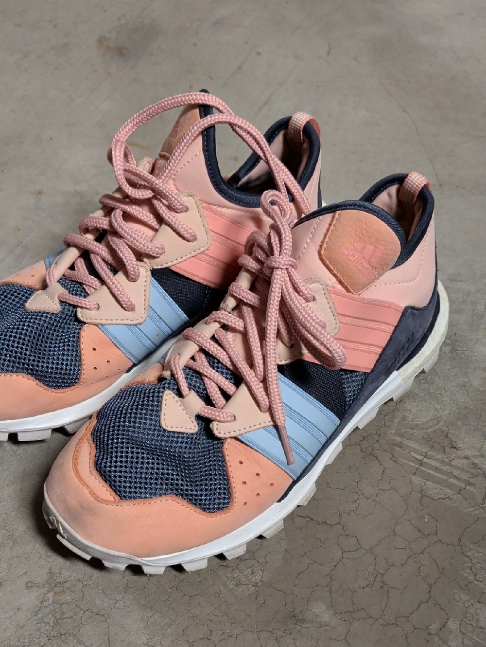 Adidas Pink Navy and Light Blue Trail Sneakers